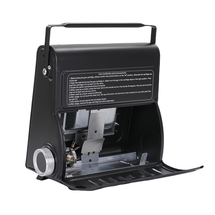 Danoz HeatingSmart - AMZ 1700W 2-in-1 Portable Outdoor Camping Butane Gas Heater Stove Steel Iron - Super Deals!