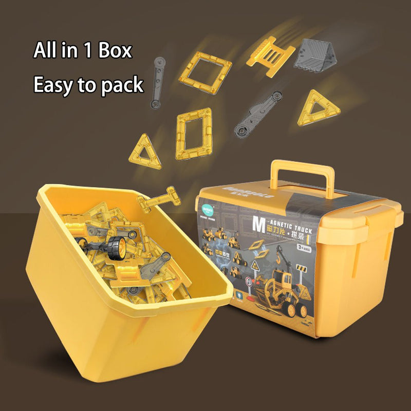 Danoz Xmas🎅 DanBaoLe Magnetic Truck DIY Assembly Eneineering Vehicle with Music Lights Christmas Gift