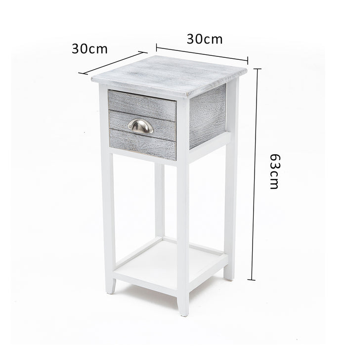 Introducing Danoz Direct 2x Vintage Side Tables Storage Cabinet - the perfect addition to any bedroom! With spacious drawers