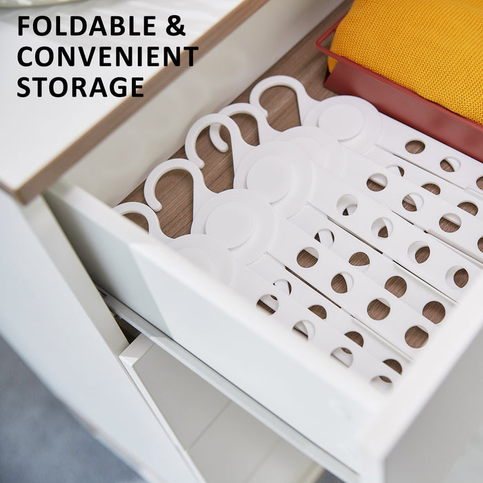 Danoz Home - 50X Plus Hanger Multiple Clothes Rack Organizer Foldable 10 Holes WHITE