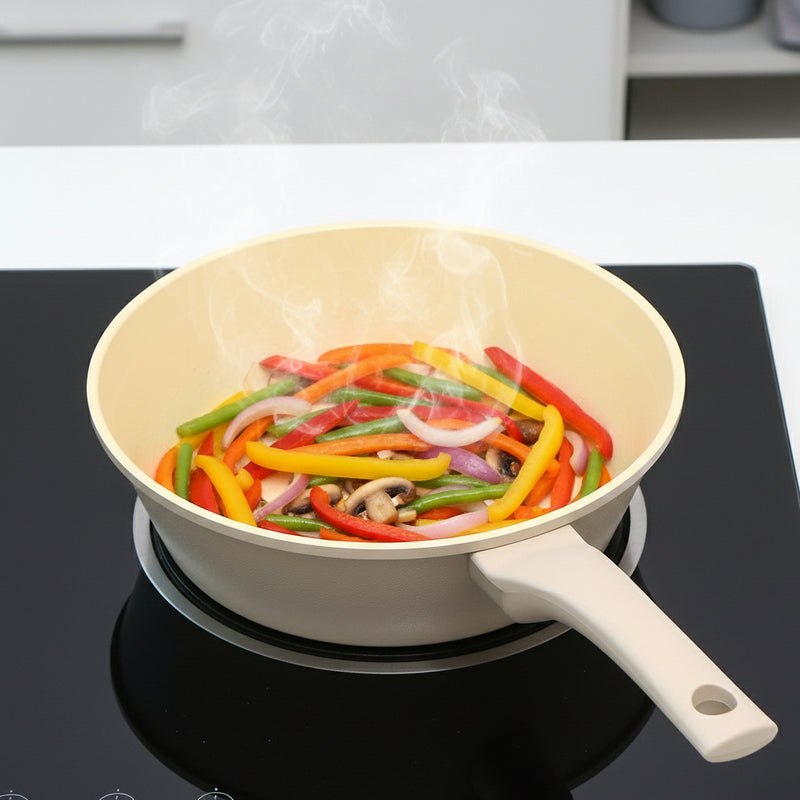 Danoz Cooking - Giorno Felice IH Wok Pan 28cm Ceramic Non-Stick Stir Frypan Induction