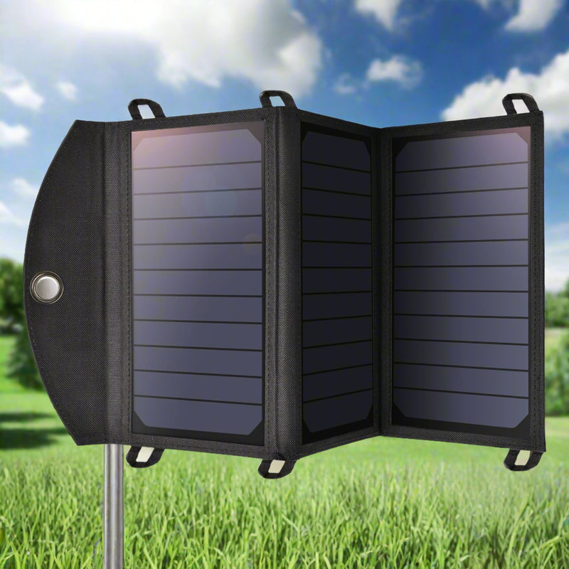 Danoz Direct - 19W Portable Solar Panel Charger SunPower Panels Dual USB Charger for Camping/RV/Outdoors