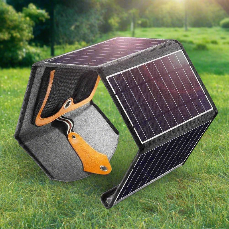 Danoz Direct - 22W Portable Waterproof Foldable Solar Panel Charger (Dual USB Ports)