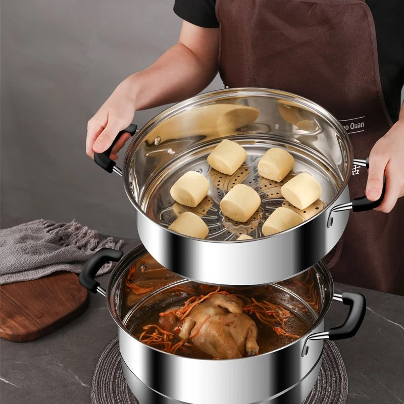 Introducing the Danoz Direct - Zhang Xiao Quan 28cm 3-Tier Steamer! Experience the convenience and health benefits of steaming