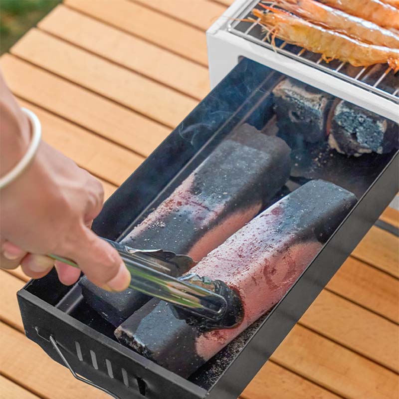 Danoz Outdoors - Foldable Portable Charcoal Frying Grill Grilling Outdoor Tabletop BBQ Grill For Camping Hiking Picnics