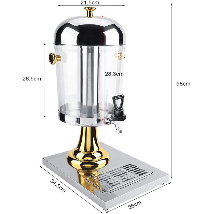 Danoz Direct - 8L Commercial Restaurant Buffet Beverage Juice Beverage Dispenser Drink Container Gold - Inc. Delivery