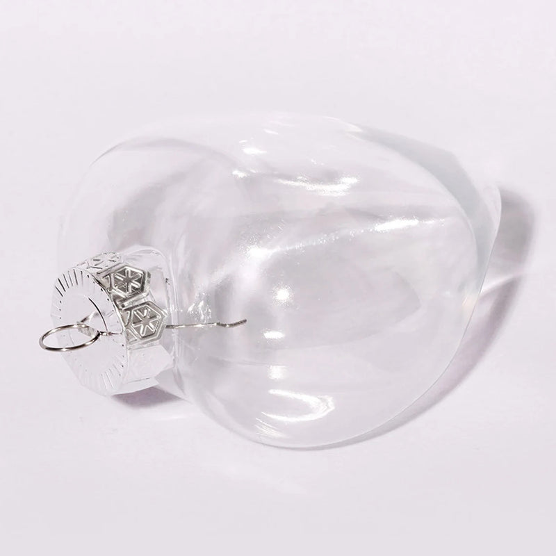 Danoz Xmas - 5 Pack Iridescent Glass Heart Ornaments Fillable Baubles for Christmas Party Wedding DIY Craft Decorations