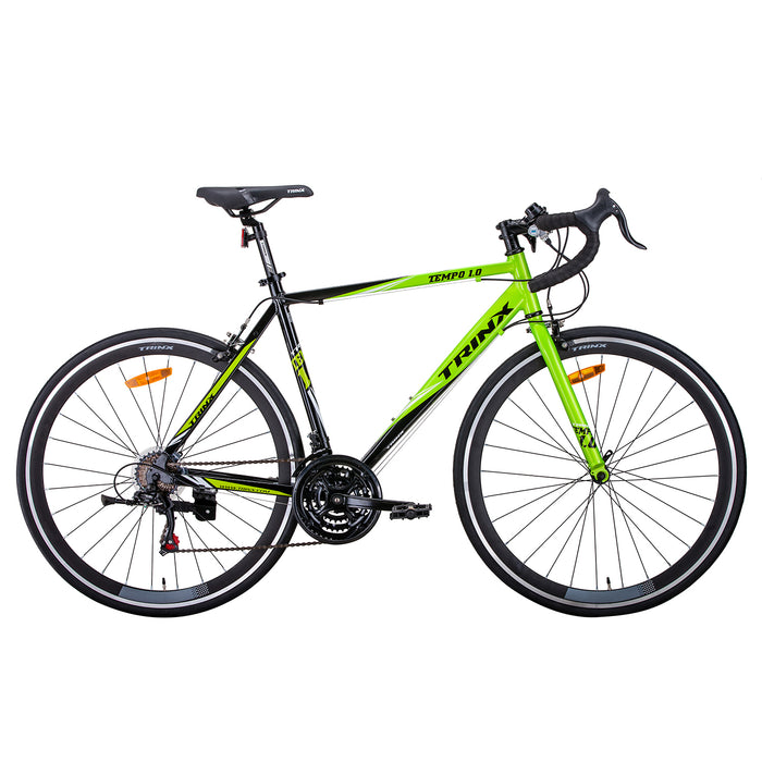 Danoz Sports and Fitness 🚴‍♂️🏋️ Trinx 700C Road Bike TEMPO1.0 Shimano 21 Speed Racing Bicycle 53cm Black/Green - Incl. Delivery