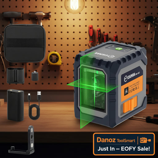 CIGMAN laser level with accessories on a white background