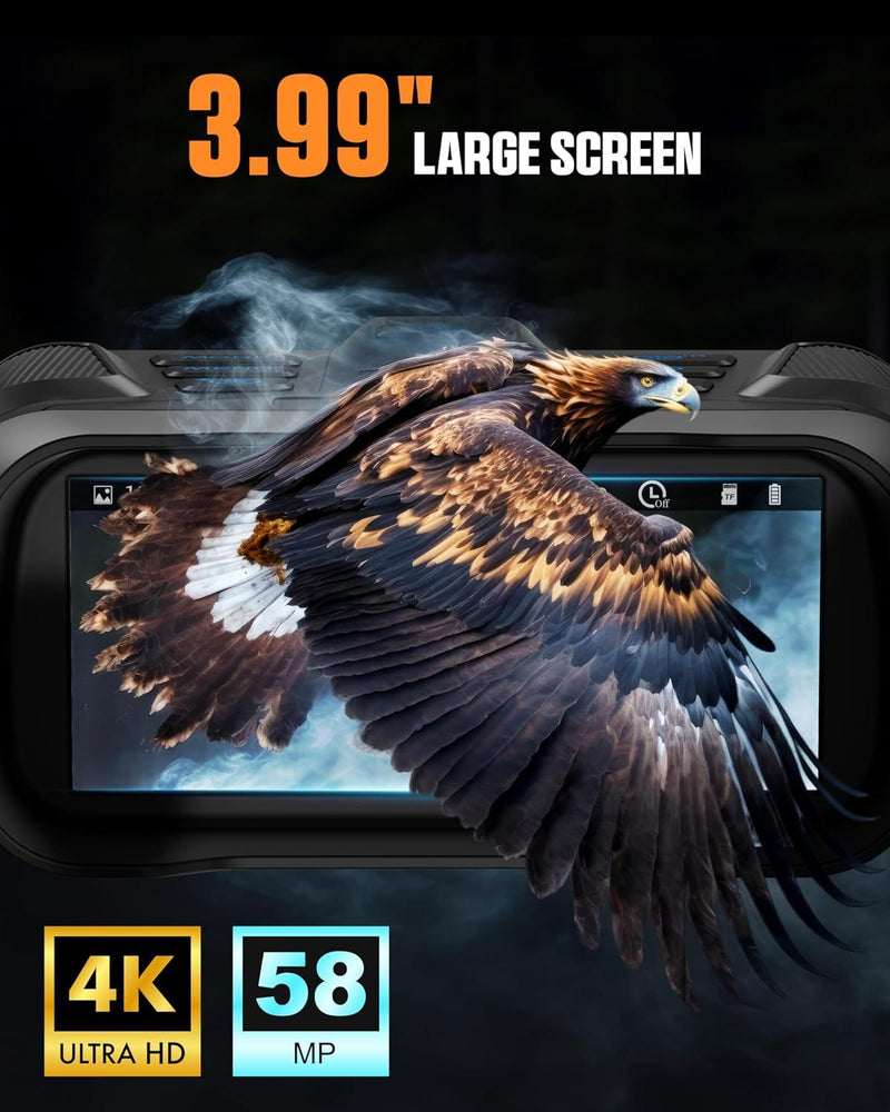 🔭 Danoz NightSmart | CIGMAN 4K Night Vision Binoculars | 58MP | 600m Range | 3.99" HD Display | 5000mAh | IP65 | 32GB Included