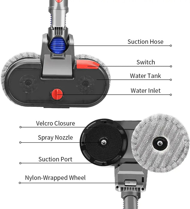 Superior Mop & Vacuum Tool for Dyson V7, V8, V10, V11 & V15 Vacuum Cleaners, From Danoz Direct