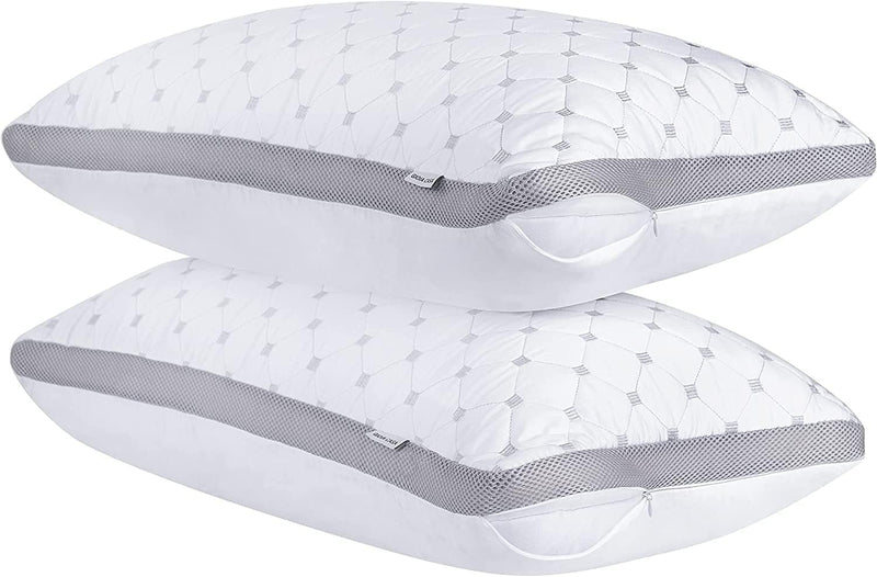 Danoz Pillows - Gioia Casa Premium Bamboo Cooling, Buy 1 Get 1 More! Plush Down-Like Pillows - with Free 2 Quilted Pillow Protectors