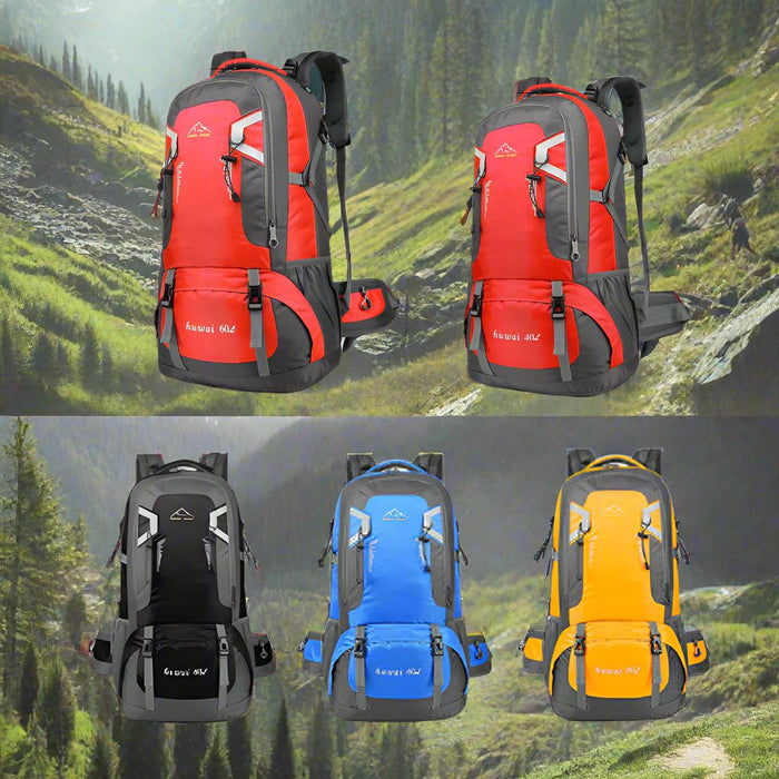 Danoz Camping - 60L Waterproof Outdoor Hiking Backpack Camping Outdoor Trekking Bag(Red)