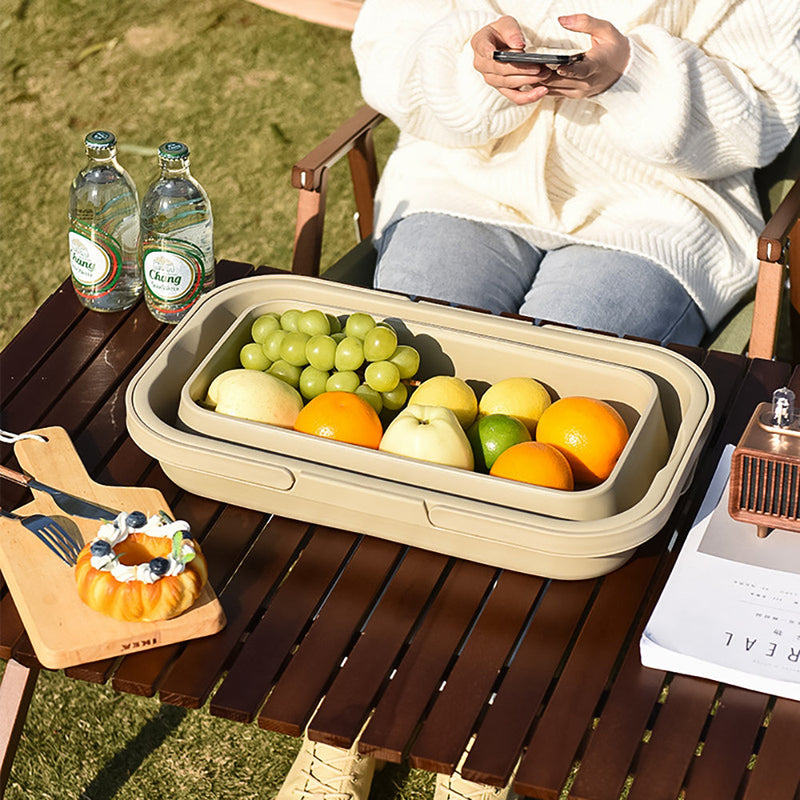 Danoz Direct - 3 In 1 Folding Camping⛺ Storage Box Outdoor Food Fruit Container Picnic Table Basket
