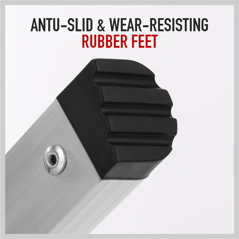 Convenience and safety with Danoz Direct 2-Step Portable Folding Ladder! Lightweight aluminum frame, anti-slip make it secure to use