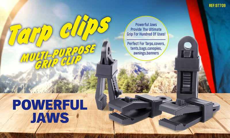 Danoz Camping - 24Pc Camping Awning Tarp Clips Tent Clamps Set Snap Hanger Tighten Survival Tool - Incl. Delivery