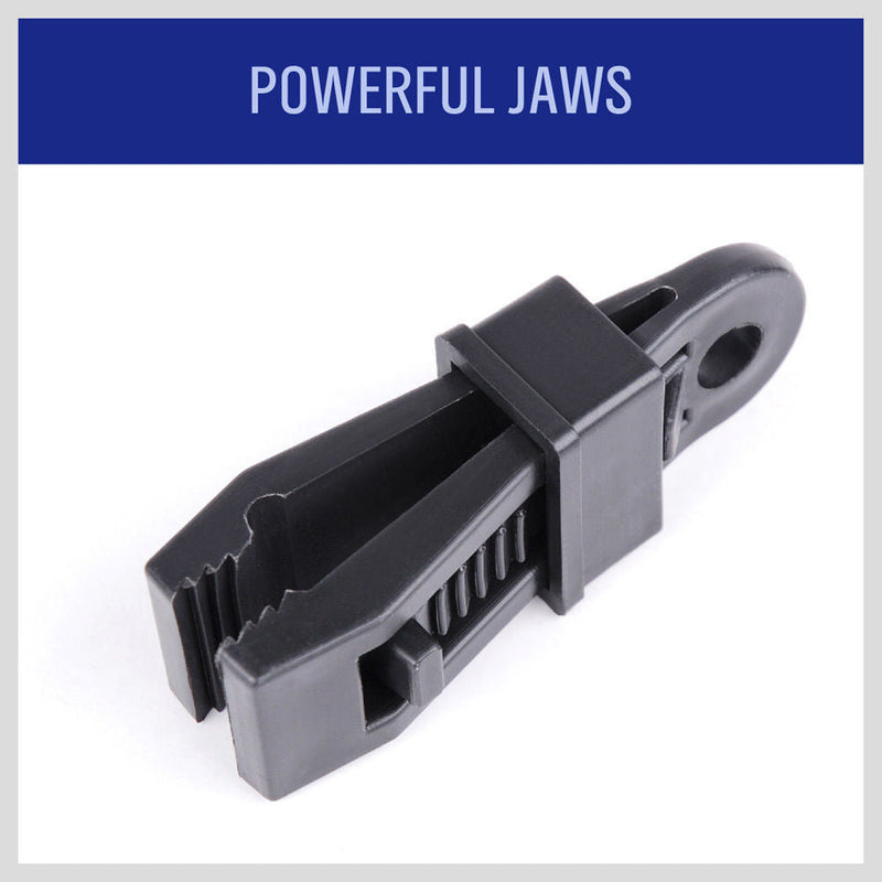 Danoz Camping - 24Pc Camping Awning Tarp Clips Tent Clamps Set Snap Hanger Tighten Survival Tool - Incl. Delivery