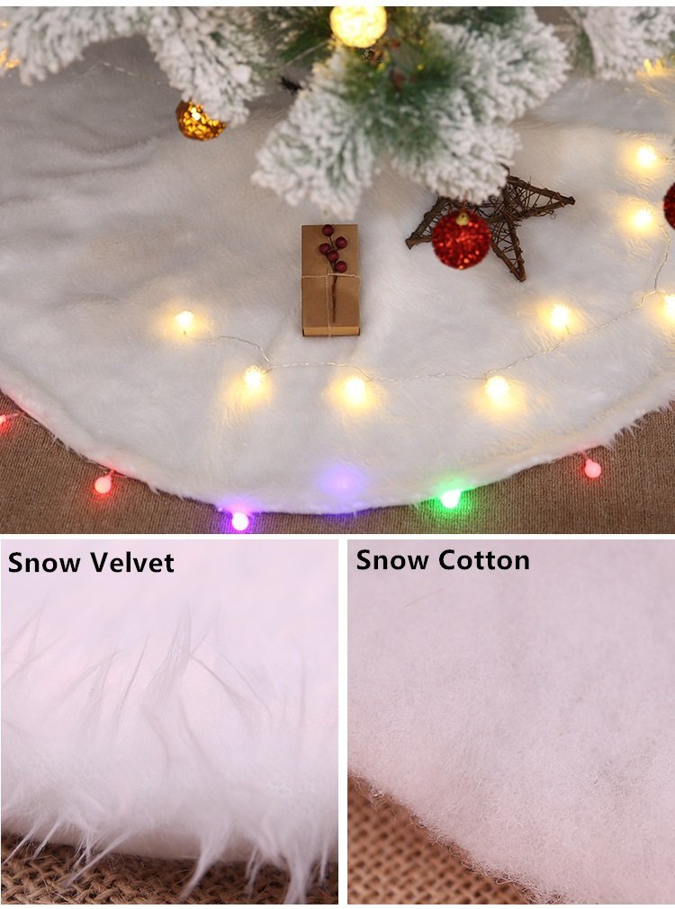 Danoz Xmas🎅 60/78/90/122cm Christmas Snow Plush Tree Skirt Xmas Base Floor Mat Cover Decor, 122cm (48")