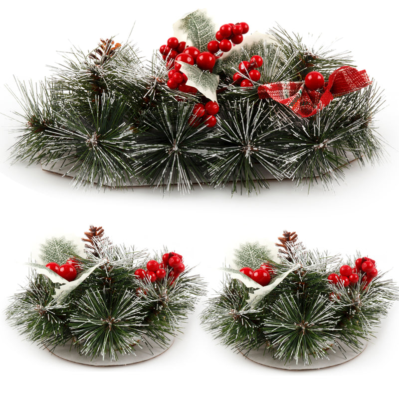 Danoz Xmas🎅 Christmas Floral Table Arrangements Red Berries Pine Cones Flowers Decorations, Large