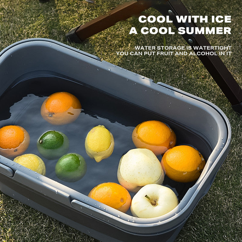 Danoz Outdoors - 2IN1 Portable Folding Picnic Basket Tour Storage Baskets Outdoor Basket With Lid