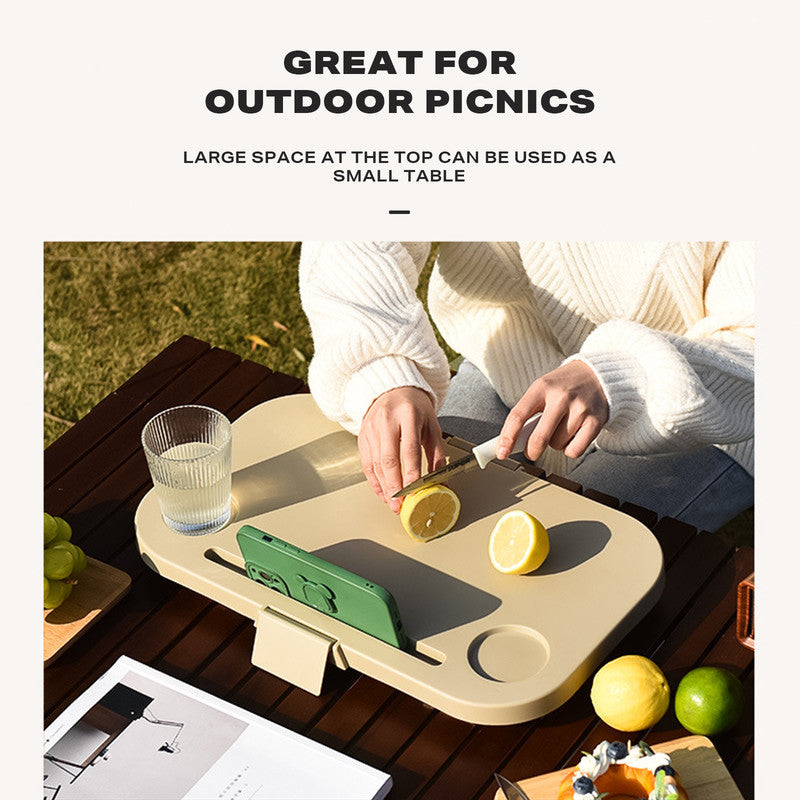 Danoz Direct - 2IN1 Portable Folding Picnic Basket Tour Storage Baskets Outdoor Basket With Lid