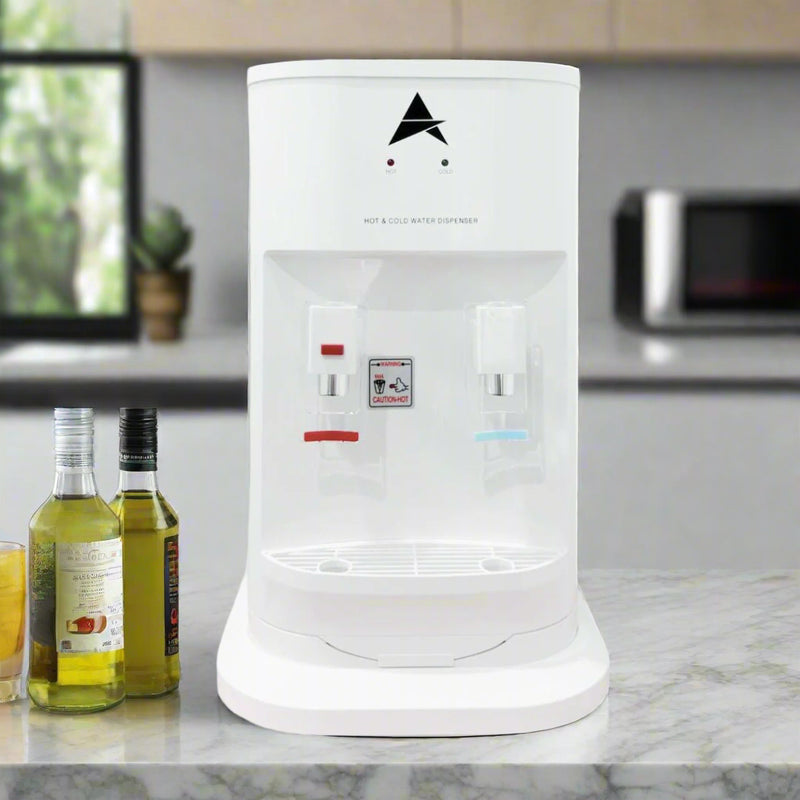 Danoz Direct - Luxurious White Hot and Cold Benchtop Water Cooler - LG Compressor