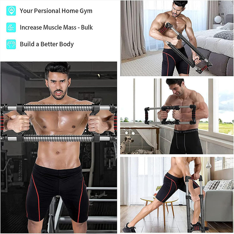 Danoz Fitness - Arm Trainer Pull Press Bar 100kg Resistance Chest Abdomen Home Fitness Equipment