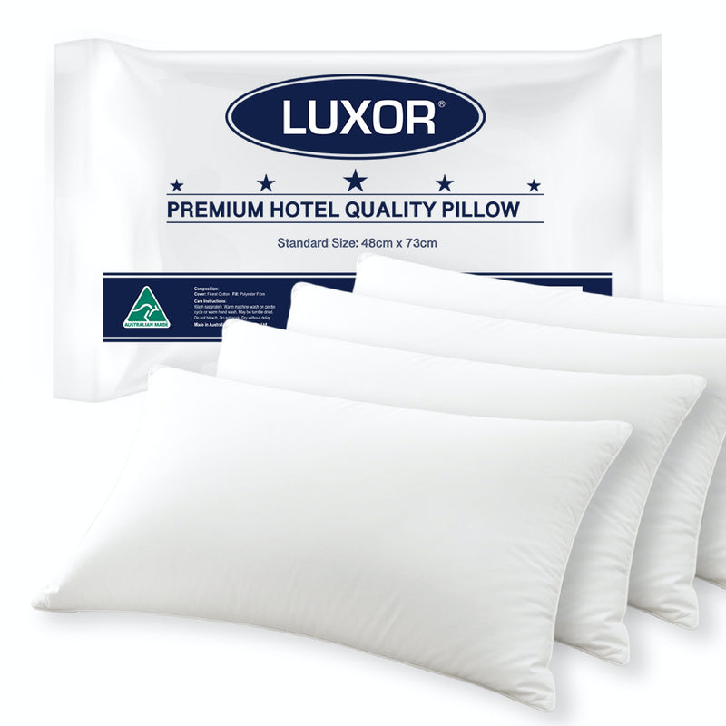 Danoz Bedding - Luxor Australian Made Hotel Quality Pillow Standard Size 4️⃣ Four Pack