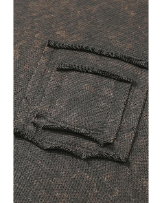 Azura Exchange Acid Wash Drop Shoulder Long Sleeve Sweatshirt with Pockets - M
