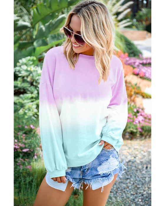 Azura Exchange Color Block Tie Dye Pullover Sweatshirt - 2XL