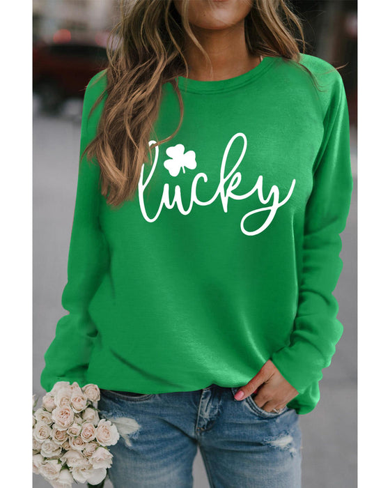 Azura Exchange Lucky Clover Print Graphic Sweatshirt - 2XL