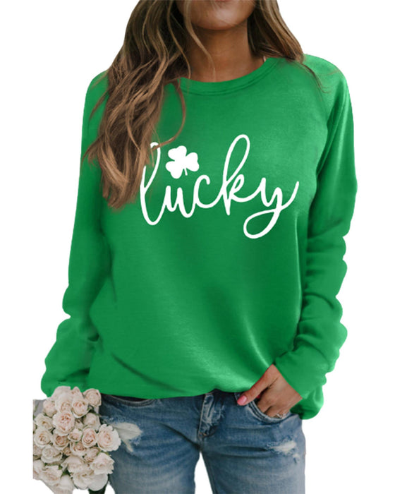 Azura Exchange Lucky Clover Print Graphic Sweatshirt - 2XL