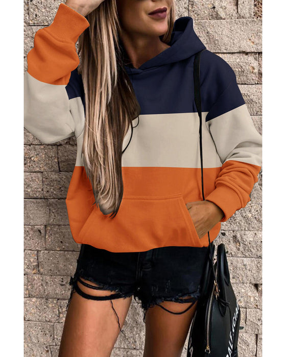 Azura Exchange Color Block Hoodie with Kangaroo Pocket - XL