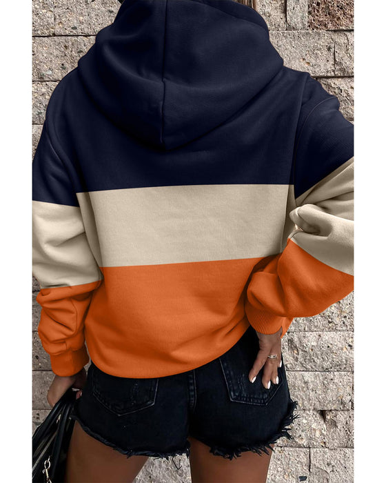 Azura Exchange Color Block Hoodie with Kangaroo Pocket - XL