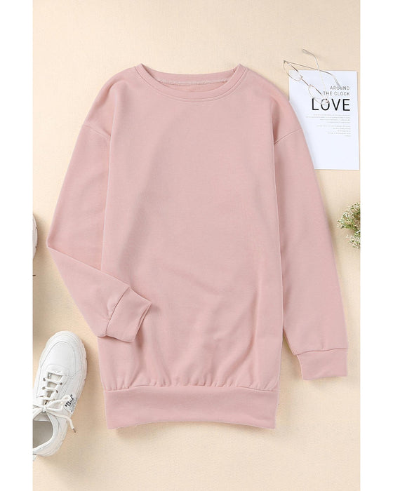 Azura Exchange Slit Buttons Crew Neck Sweatshirt - L