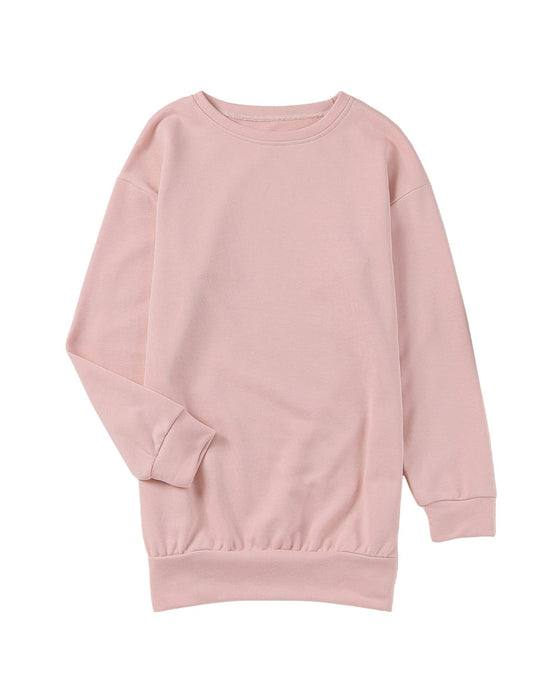 Azura Exchange Slit Buttons Crew Neck Sweatshirt - L