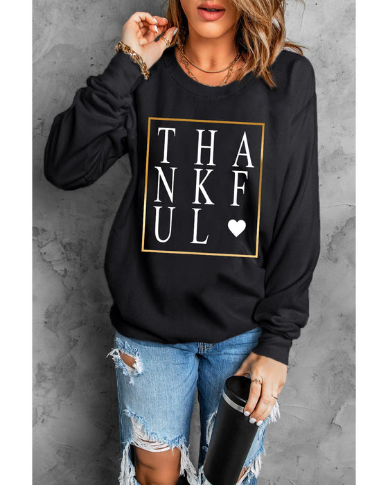 Azura Exchange Thankful Heart Print Sweatshirt - 2XL