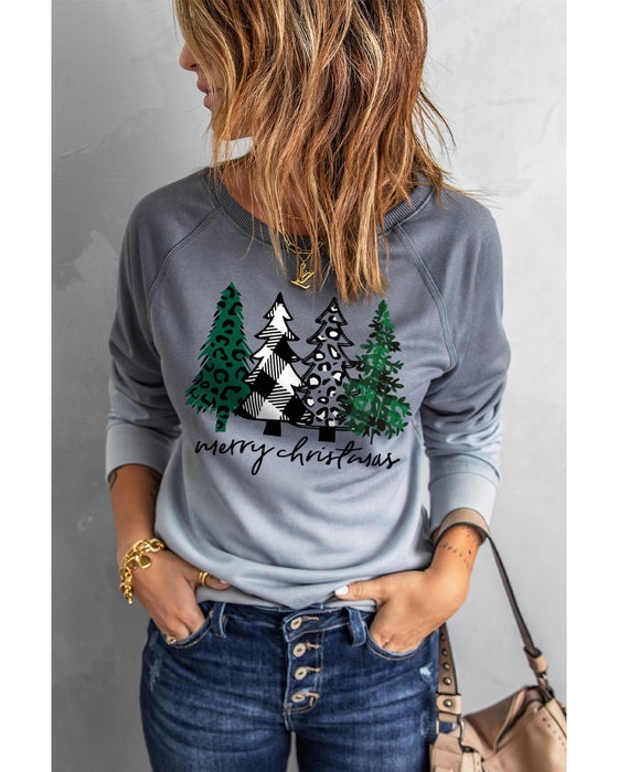 Azura Exchange Merry Christmas Tree Graphic Sweatshirt - M