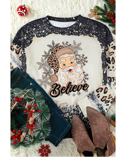 Azura Exchange Santa Clause Bleach Print Graphic Sweatshirt - M