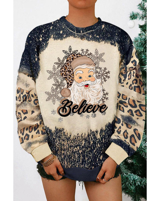 Azura Exchange Santa Clause Bleach Print Graphic Sweatshirt - S