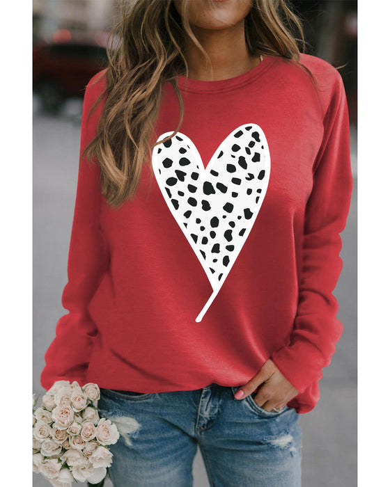 Azura Exchange Heart Graphic Pullover Sweatshirt - S