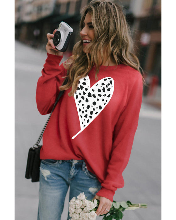 Azura Exchange Heart Graphic Pullover Sweatshirt - S