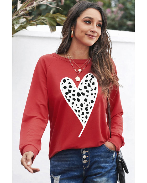 Azura Exchange Heart Graphic Pullover Sweatshirt - S