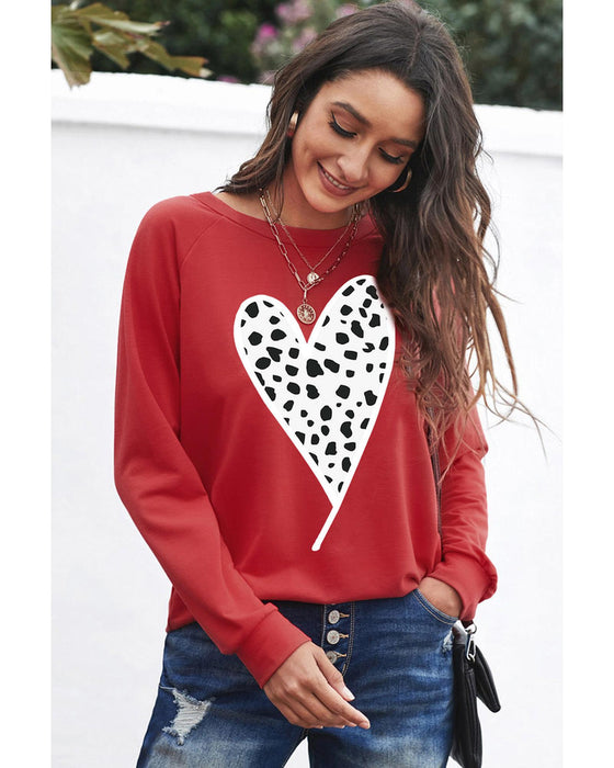 Azura Exchange Heart Graphic Pullover Sweatshirt - S