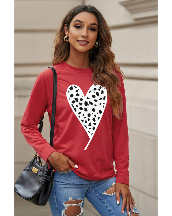 Azura Exchange Heart Graphic Pullover Sweatshirt - S