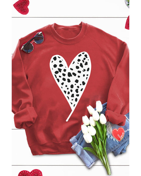 Azura Exchange Heart Graphic Pullover Sweatshirt - S