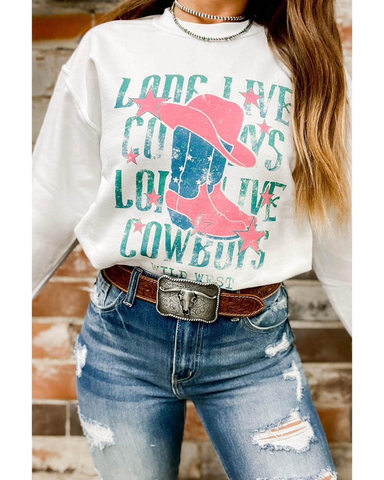 Azura Exchange LONG LIVE COWBOY WILD WEST Sweatshirt - L