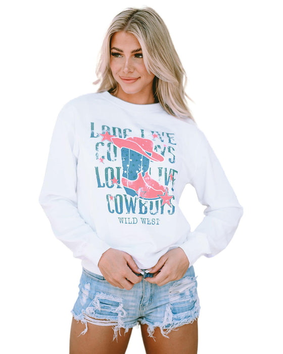 Azura Exchange LONG LIVE COWBOY WILD WEST Sweatshirt - L