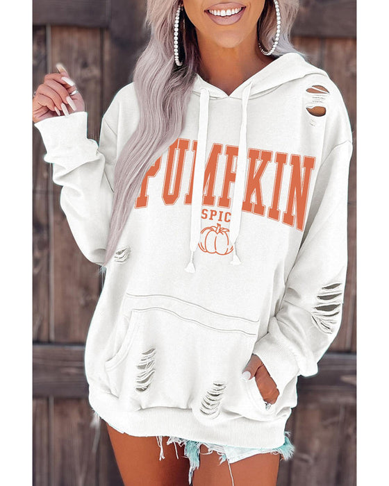 Azura Exchange Pumpkin Spice Distressed Hoodie - 2XL