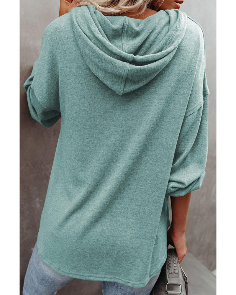 Danoz Direct - Azura Exchange High and Low Hem Hoodie with Buttoned Detail - L